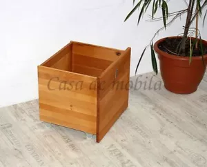 Caja de juguetes de madera maciza haya de núcleo engrasado cofre sobre rodillos caja de almacenamiento - Imagen 1 de 4