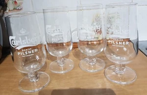 4 x Carlsberg Pint Glass Pilsner Lager Chalice - Picture 1 of 5