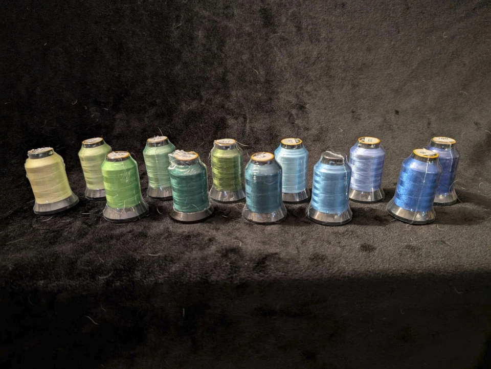 NEW Machine Embroidery Thread NEW Shades of Blue and Green  Lot of 12 - Image 1 of 1