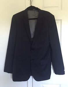 New Express Mens Fitted Navy Suit Jacket Size 40L 