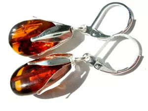 "PENDIENTES DE ÁMBAR BÁLTICO NATURAL, COGOLLOS DE FLORES"" - Imagen 1 de 12