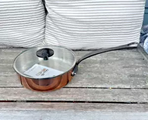 New Mauviel 1830 Copper 1.5 QT Tri-ply Stainless Steel SaucePan with Lid - Picture 1 of 5