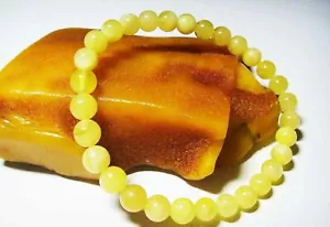 Bernstein Armband Natur Rund Bernstein Perlen Armband Damen Bernstein Schmuck - Bild 1 von 8