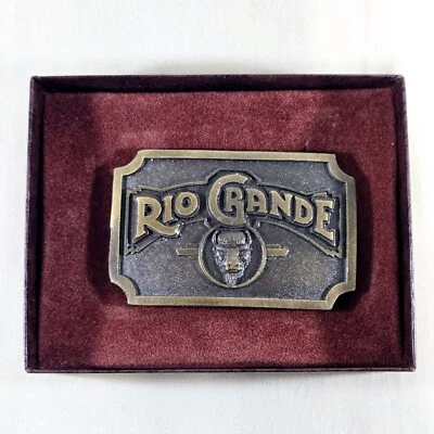 Vintage Rio Grande Belt Buckle Brass Buffalo Humphrey's Leather Goods NEW - Image 1 of 2