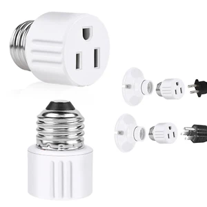 Outlet Light Socket Adapter, E26 Light Bulb to Plug Converter - Picture 1 of 12