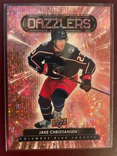 Jake Christiansen 2022-23 Upper Deck Series Two Dazzlers Pink RC Card #DZ-98