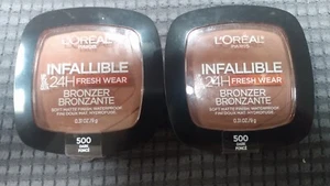 Lot of 2 LOREAL INFALLIBLE 24hr FRESH WEAR SOFT MATTE BRONZER #500 - Picture 1 of 5