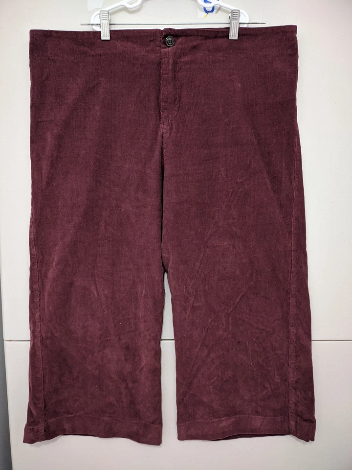 Prairie Underground Pants Womens 2XL Purple Knack Wide Leg Crop Corduroy Stretch - Image 1 of 4