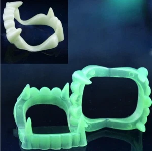 Halloween Props Supplies Horror Vampire Luminous Dentures - Picture 1 of 4