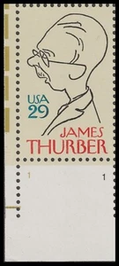 US 2862 James Thurber 29c plate single LL 1 1 MNH 1994 - Picture 1 of 1