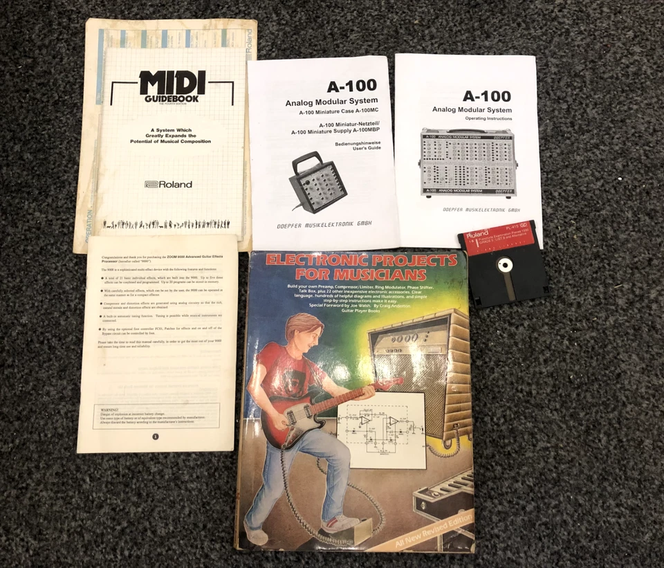 rare pack of manuals Roland Midi Guide, Electronic Projects For Musicians - Image 1 of 1
