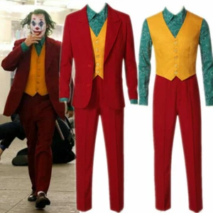 Halloween Movie Joker Suit Arthur Fleck Fancy Costume Clown Cosplay Outfit Party - Picture 1 of 17