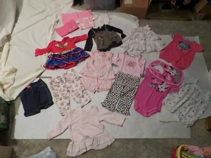 BUNDLE OF 19 BABY GIRL'S CLOTHES-SIZE 3-6 MONTHS - Picture 1 of 8