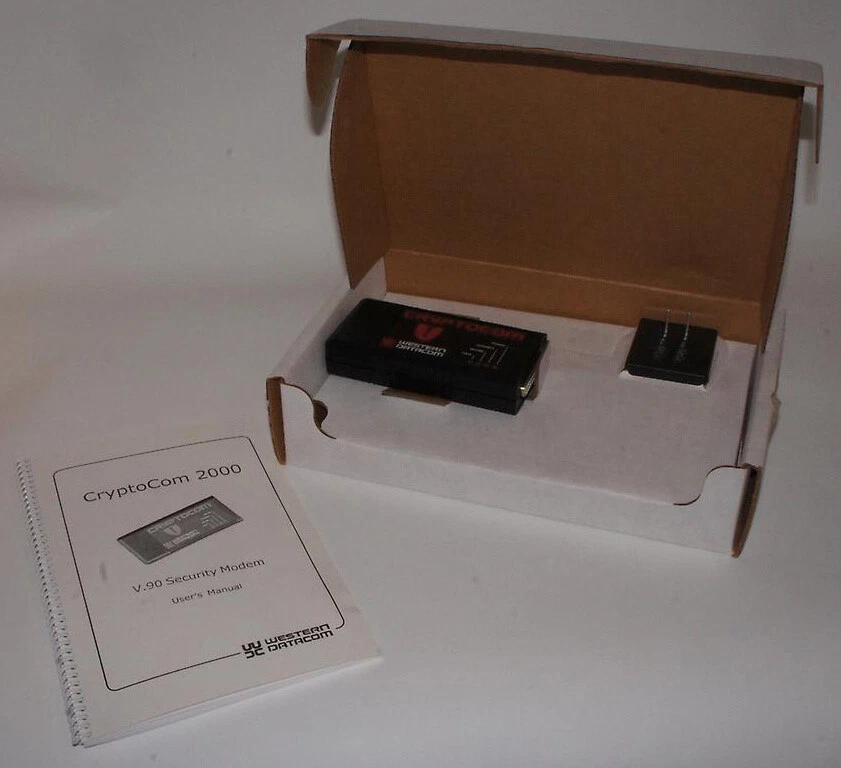 NEW WESTERN DATACOM CRYPTOCOM 2000 V.90 SECURITY MODEM WITH POWER SUPPLY & CABLE - Image 1 of 4