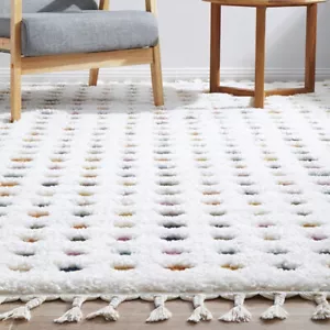 Amstat Multicoloured Polka Dots Design Modern Shaggy Floor Rug - 6 Sizes **NEW** - Picture 1 of 10