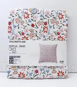 Ikea GULLNATTLJUS Pillow Cushion Cover 20" x 20" White/Floral Pattern - NEW - Picture 1 of 6