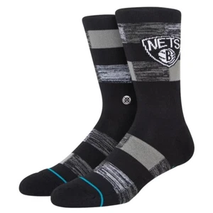 Stance x NBA Brooklyn Nets Crew Socks 1 Pair Mens Size L 9 - 13 Black - Picture 1 of 7