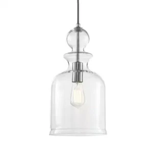 🔥Home Decorators Collection Pendant With Clear Glass Shade 8.38" Brushed Nickel - Picture 1 of 5