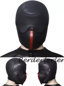 Latex Rubber Hood with Removable Eyes and Mouth Rubber Mask Cosplay Club Wear - Picture 1 of 23