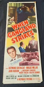 WHEN GANGLAND STRIKES original 14X36 U.S INSERT - CRIME ARTWORK - Picture 1 of 1