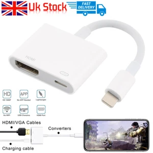 8 pin to HDMI Digital TV AV Adapter Cable For iPad iPhone 7 8 XR 11 12 13/14 Pro - Picture 1 of 10