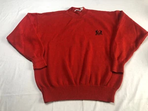Claiborne Sweater Light Red Orange Mens Size Médium Logo Embroidered Shield - Picture 1 of 8