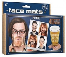 20 Double Sided Party Face Mats Drinks/Beer Face Coaster Novelty Fun Gift Idea