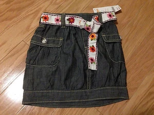 NWT Gymboree Wild for Zebra Belted Chambray Denim Cargo Skirt 5 - Picture 1 of 1