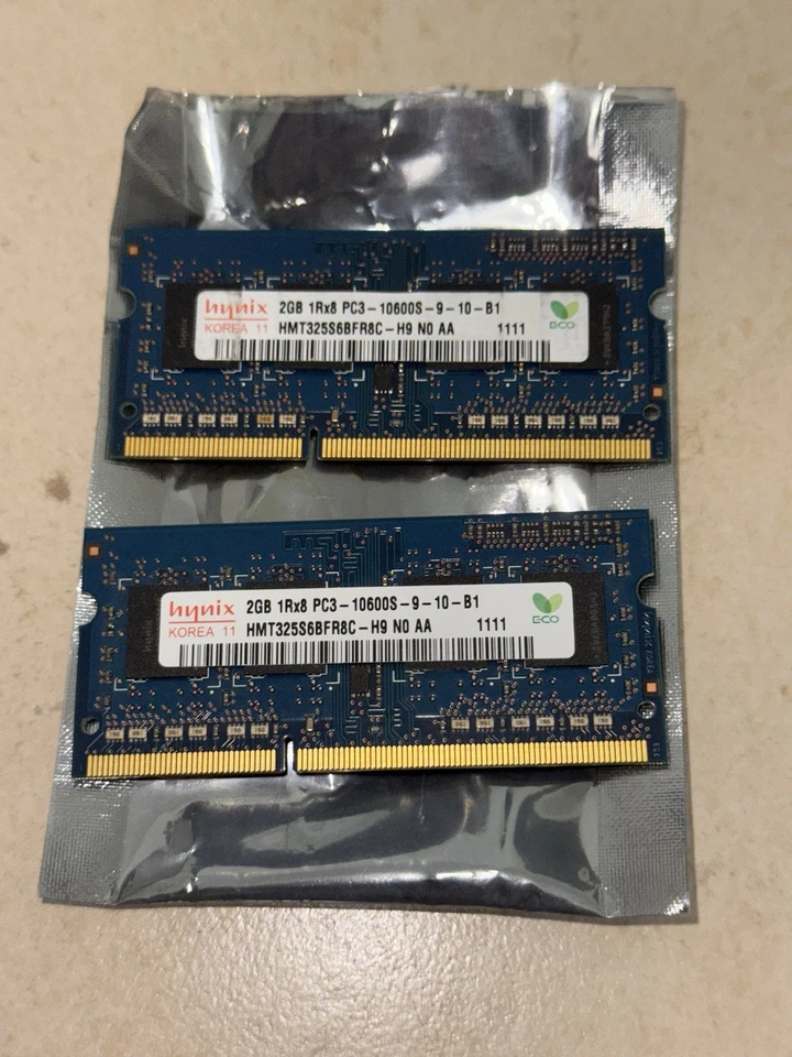 RAM SODIMM Hynix Ddr3 4Gb ( 2GB + 2GB ) 1Rx8 PC3 - 10600S - 9 - 10 - B1 - Immagine 1 di 1