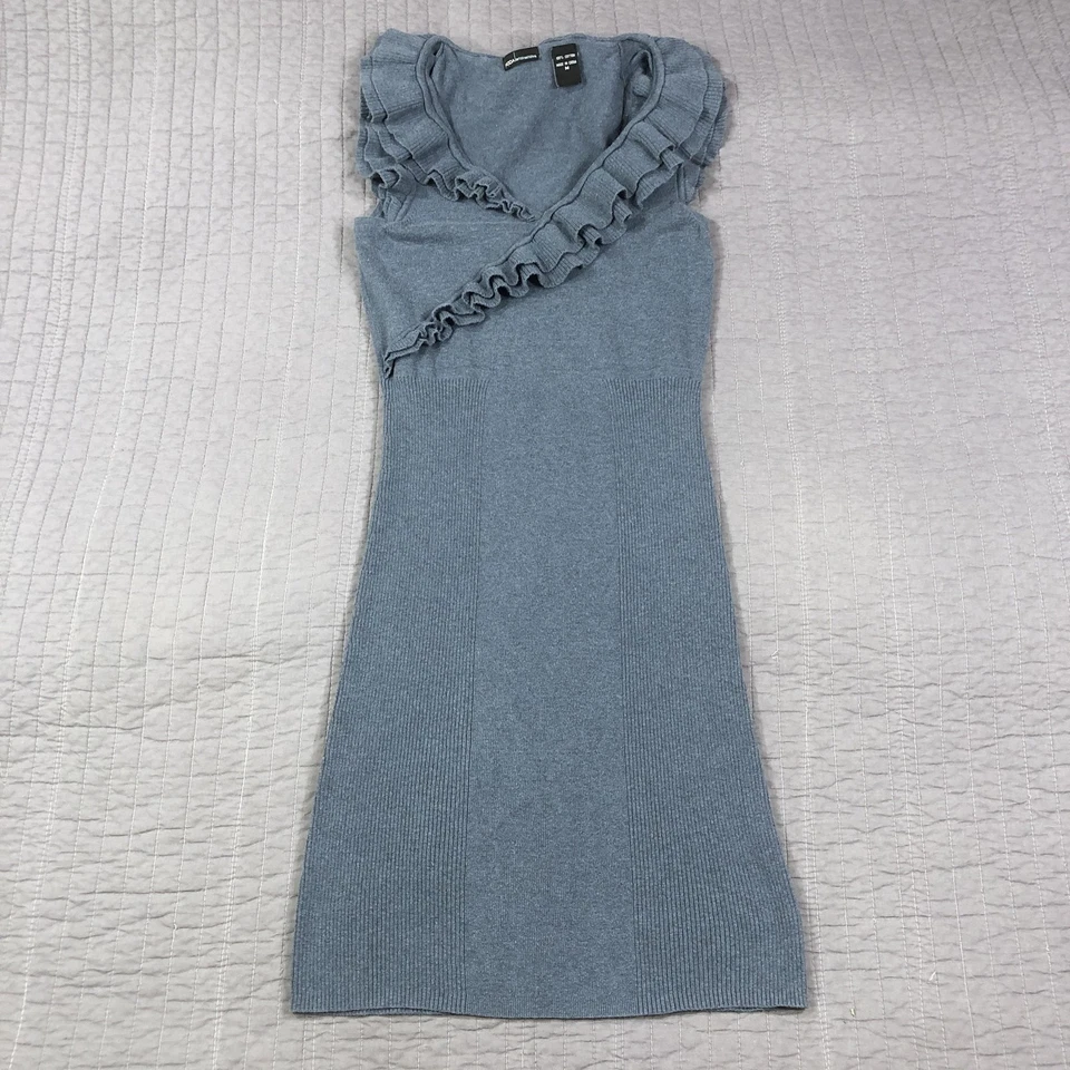 Moda International Sweater Dress Womens Medium Ruffle Knit Sleeveless Fitted - Image 1 of 4