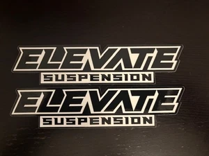 ELEVATE Suspension 2PC SET Springs Shocks Wheels Lift Vinyl 8"X1.75 Sticker Logo - Picture 1 of 1