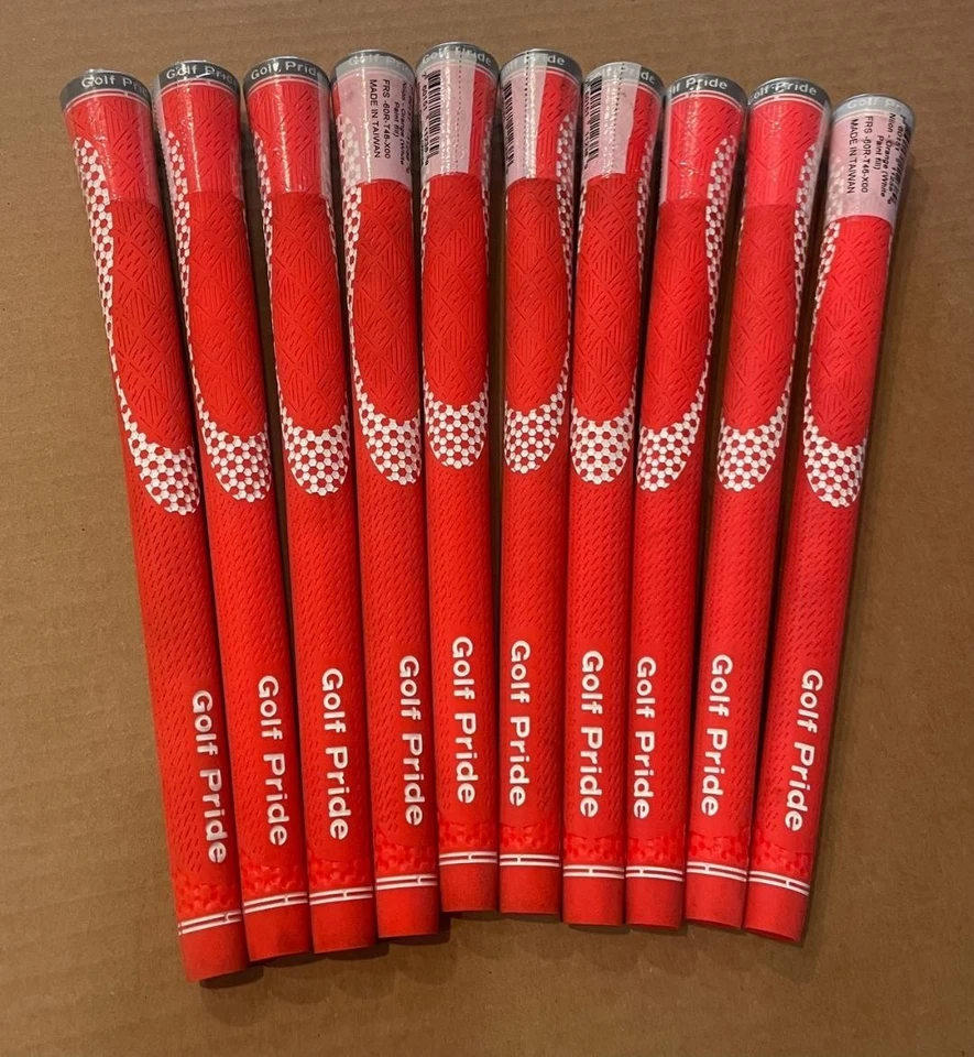 (10) NEW GOLF PRIDE NIION (ORANGE/WHITE) MEN'S STANDARD 60 RND GOLF GRIPS - Image 1 of 1
