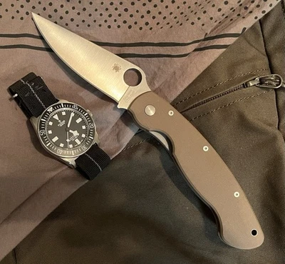 Navaja de Bolsillo Spyderco Military Sprint Run CTS XHP Acero Marrón G10 Foto 1 de 3
