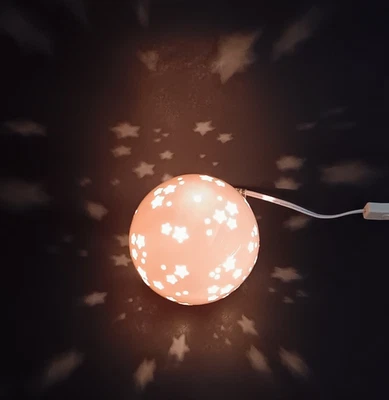 Pillowfort Starry Globe Nightlight Lamp White Ceramic Cut Out Star Ball Light - Image 1 of 4