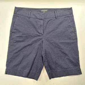 Ann Taylor Bermuda Shorts Women Size 12 Navy Blue Chino Pockets - Picture 1 of 9
