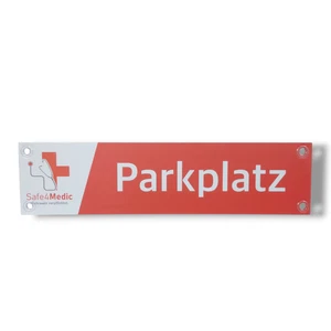 Schild Parkplatz "Safe4Medic" - 3 mm Kunststoff - 61 x 15 cm - Bild 1 von 2