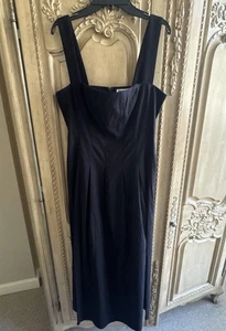 Vestido Mika Reformation Talla 8 Negro Ajuste y Acampanado Cuello Cuadrado Elegante Nuevo con Etiquetas $248 - Imagen 1 de 6