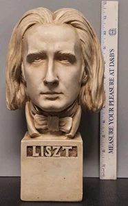 Vintage Bust Franz Liszt, Alexander Backer 11" Chalkware Statue **Damaged READ** - Picture 1 of 16