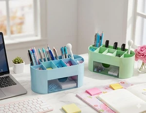 Desk Organiser Pen Pencil Holder Drawer For Home Office School Supplies Caddy - Picture 1 of 15