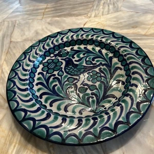 Cerámica Española Fajalauza J E Arco España Plato Pájaro Azul - Imagen 1 de 3