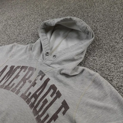 Sudadera con Capucha American Eagle Para Hombres M Gris Gráfico Pullover Sudadera Suéter Preppy Y2K Foto 1 de 4