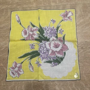 Vintage Kimball Blume des Monats Taschentuch violette Narzisse für März - Bild 1 von 3