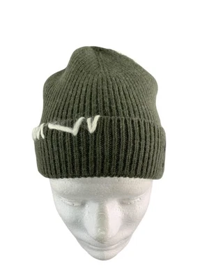 Gorro True Religion ajustado para hombre talla única verde tejido logotipo mezcla de lana acanalado Foto 1 de 4