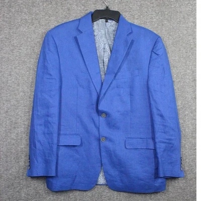 Lauren Ralph Lauren 100% Lino 2-Dos Botones Verano Traje Chaqueta Abrigo Azul Marino Hombres 40S Foto 1 de 4