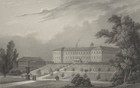 NEUSTRELITZ - Gesamtansicht Schloss - Stahlstich um 1850