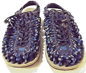 Mens Keen Uneek Sandals Size 11.5M Black Blue Braided 010818 Outdoor, Hikeing - Picture 1 of 23