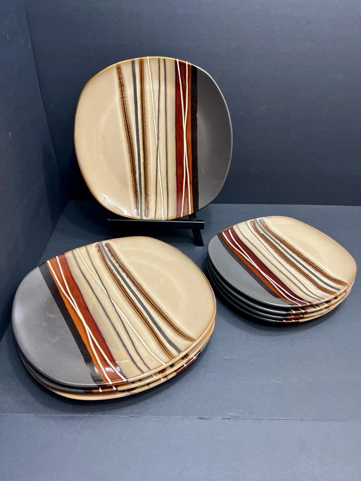 8 Pc Better Homes and Gardens (4) Dinner Plates & (4) Salad Plates GUC - Image 1 of 4