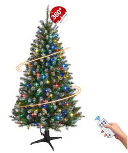 STRIGHT Rotating Artificial Christmas Tree w/ LED Lights, 6 ft - Picture 1 of 1
