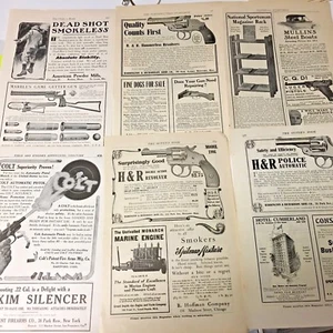 6 PISTOL REVOLVER  ADS  1905 TO 1907  FROM MAGAZINE - Picture 1 of 1