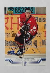 2001-02 Upper Deck German DEL #96 In Person Auto Peter Jakobsson Hannover